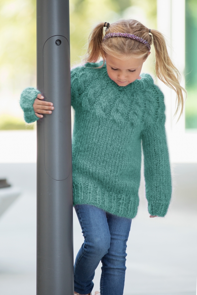 Strikkemekka.no Dale Jackie KIDS Lys Sjøgrønn 395 03 Strikkemekka.no Dale Jackie Genser Lys Denim 395 20