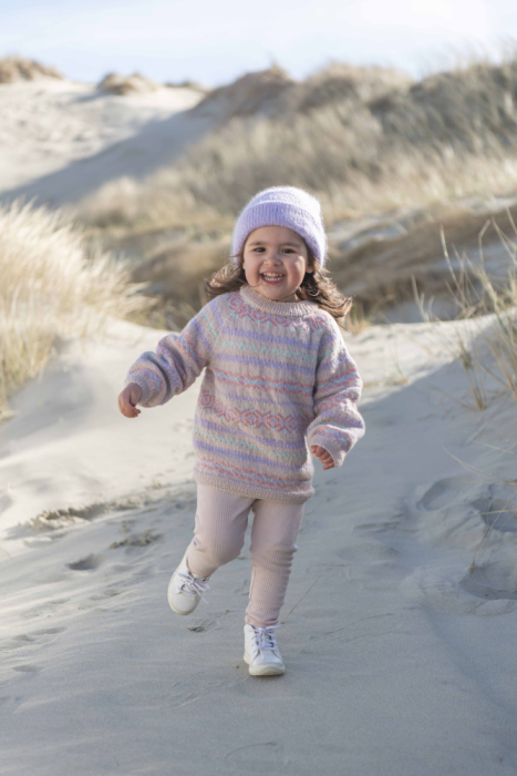 Ferdigstrikk - Regnduft Genser Barn Pastell (#2009)