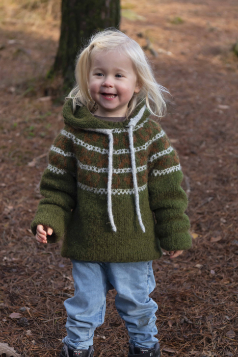 Ferdigstrikk - Hettegenser Grønn  (#755) 