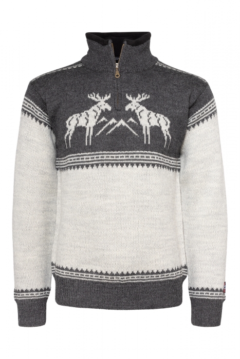 Ferdigstrikk - Hunter unisex genser (grå)