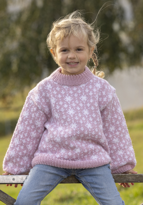 Loen Genser Barn Rosa 4-14