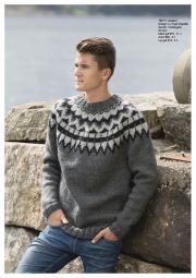Strikkemekka.no viking aspen genser mørkgrå 1901 6B ASPEN GENSER str. XXL